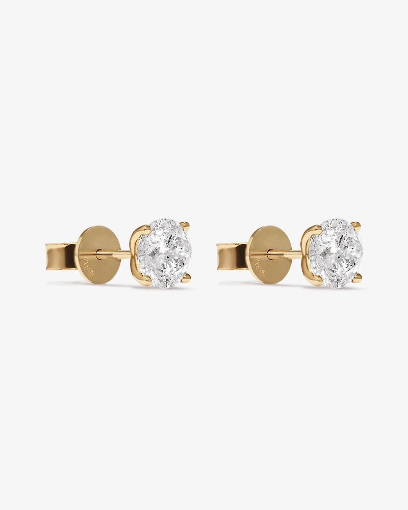 2.00 Carat TW Diamond Solitaire Stud Earrings in 18kt Yellow Gold