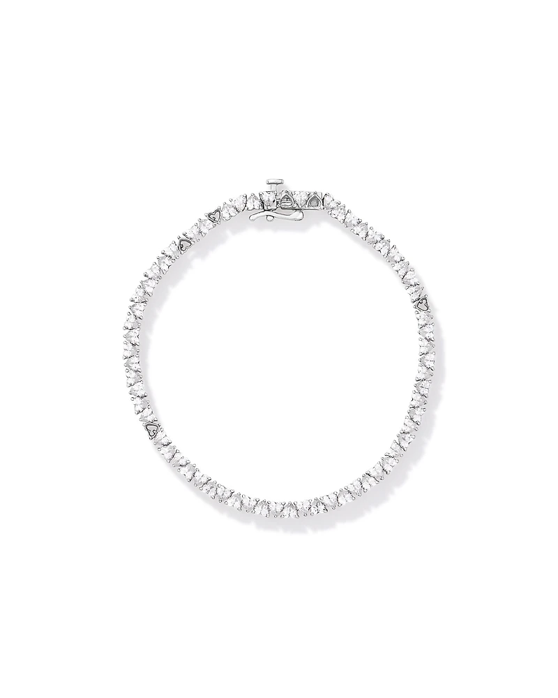 6.60 Carat TW Laboratory-Grown Diamond Heart Tennis Bracelet in 10kt White Gold