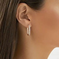 Huggie Earrings with 1 Carat TW of Diamonds 10kt Rose Gold