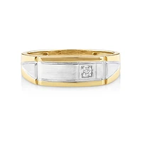 Men's Ring with a Diamond in 10kt Yellow Gold