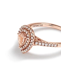 Sir Michael Hill Designer Fashion Ring with Morganite & 0.25 Carat TW of Diamonds in 10kt Rose Gold