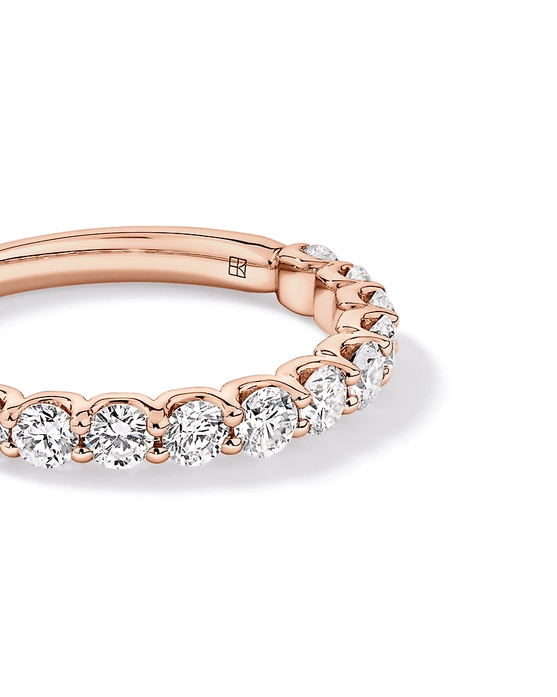 0.83TW Round Brilliant Laboratory-Grown Diamond Wedding Band 14kt Rose Gold
