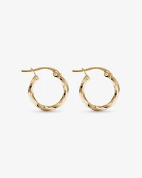 10mm Square Twist Hoop Earrings 10kt Yellow Gold