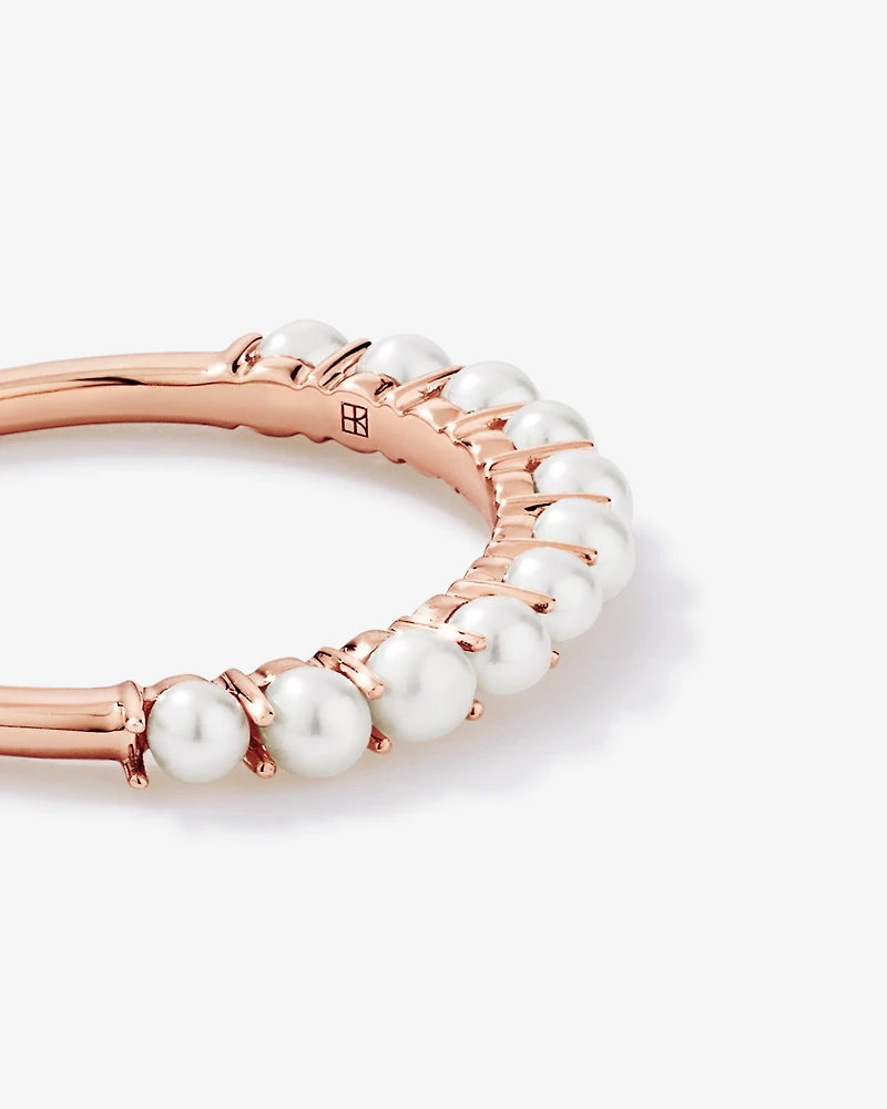 Cultured Freshwater Pearl Band Ring 10kt Rose Gold