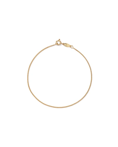 19cm (17") 1.05mm Width Solid Diamond Cut Curb Bracelet in 10kt Yellow Gold