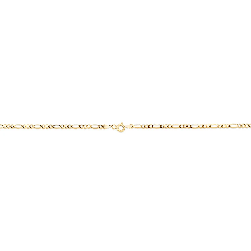 60cm (24") 2.5mm-3mm Width Hollow Figaro Chain in 10kt Yellow Gold