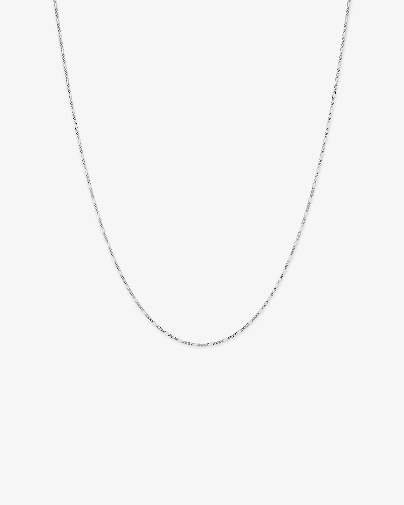 50cm (20") 1.4mm Width Figaro Chain Necklace in Sterling Silver