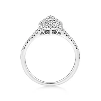 Bague halo de diamants en forme de poire de 0,30 carat en or blanc 10 kt