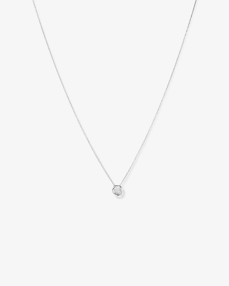 Lume Lab Round Pendant with 0.10 Carat TW of Laboratory-Grown Diamonds in Sterling Silver