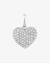 Pave Heart Pendant with 0.39 Carat TW of Diamonds in 10kt White Gold