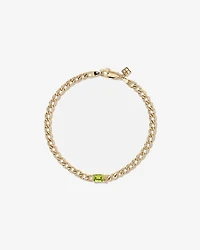 Bracelet gourmette Péridot en or jaune 10 ct