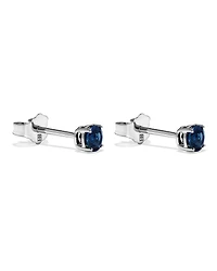 Australian Sapphire Round Stud Earrings in 10kt White Gold