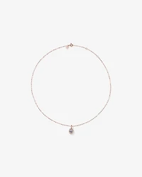 Tanzanite & 0.15TW of Diamond Halo Pendant with Chain in 10kt Rose Gold