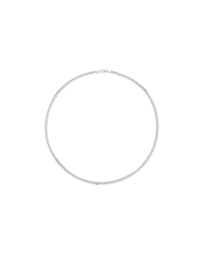 55cm (22") 4.30mm Width Bevelled Curb Chain Necklace  in Sterling Silver