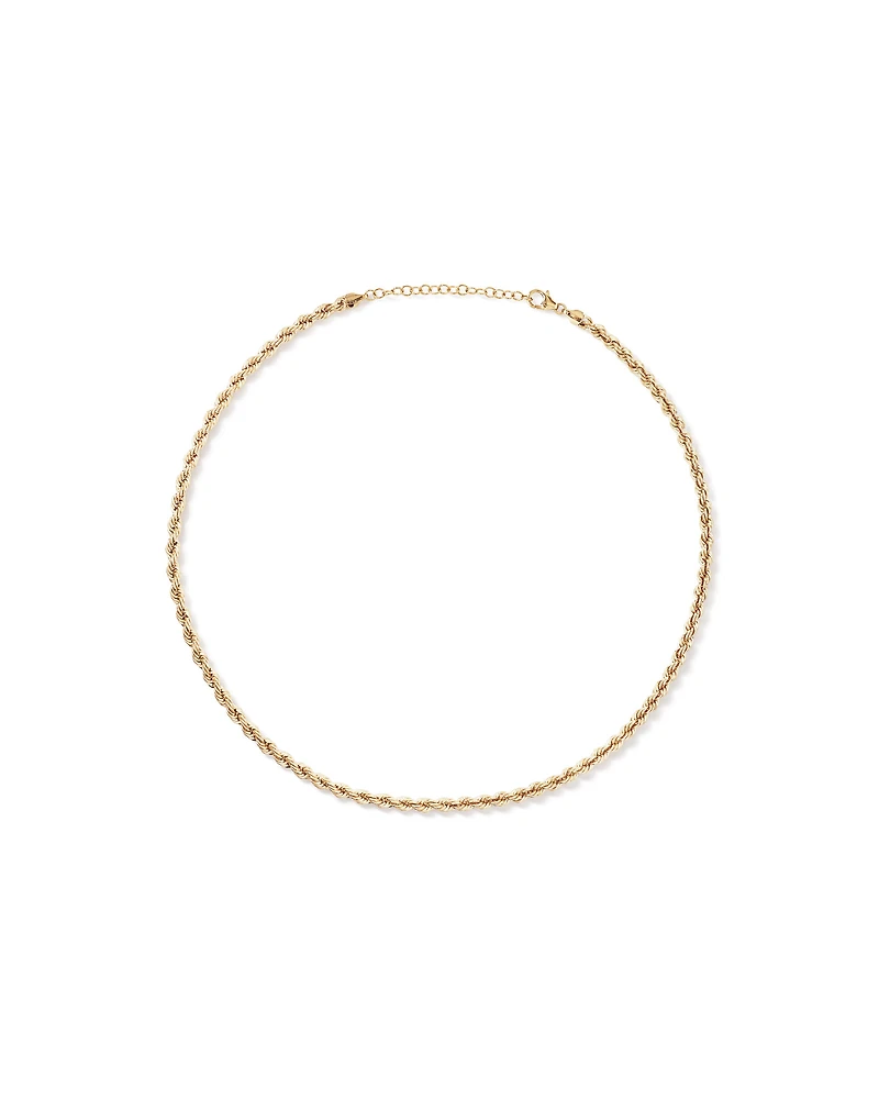 50cm (20") 4.4mm Width Hollow Rope Chain in 10kt Yellow Gold