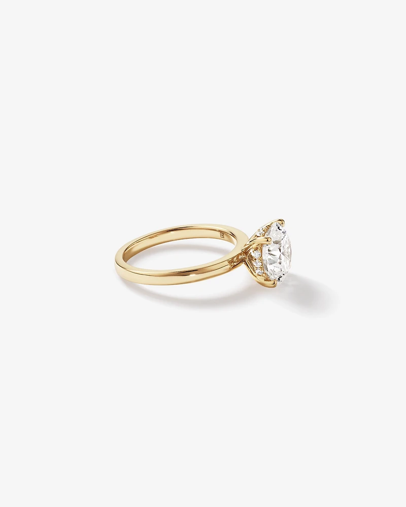 3.10 Carat TW Round Brilliant Laboratory-Grown Diamond Solitaire Ring 18kt Yellow Gold