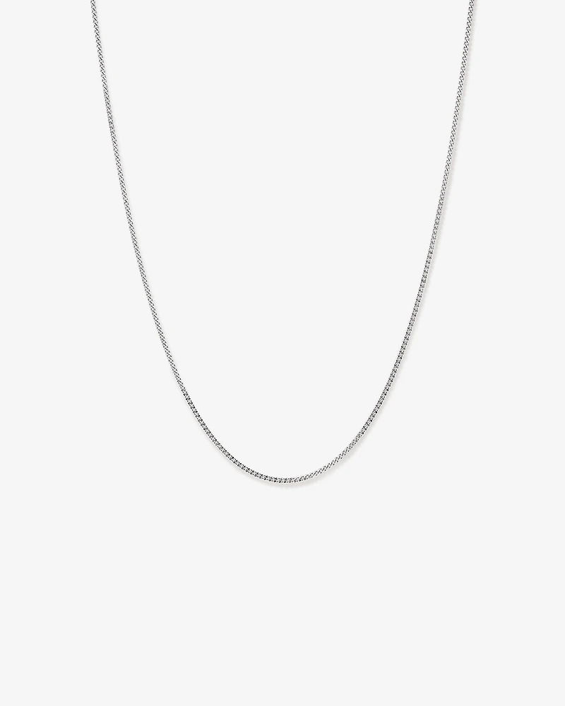 55cm (22") 2-2.5mm Width Fine Curb Chain Necklace in Sterling Silver