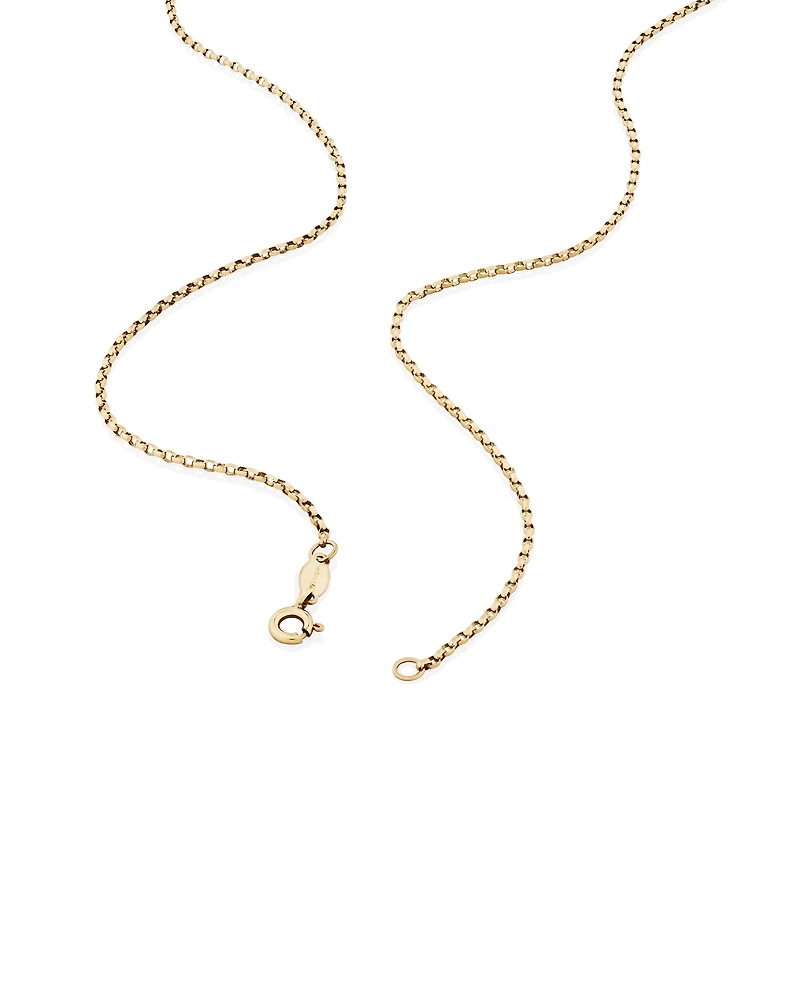 50cm (20") 1mm-1.5mm Width Diamond Cut Belcher Chain in 18kt Yellow Gold