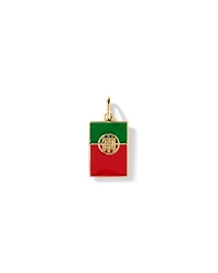 Pendentif du drapeau du Portugal en 18Kt Vermeil