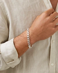 Bracelet gourmette pour homme en argent sterling de 21 cm, largeur de 9 mm