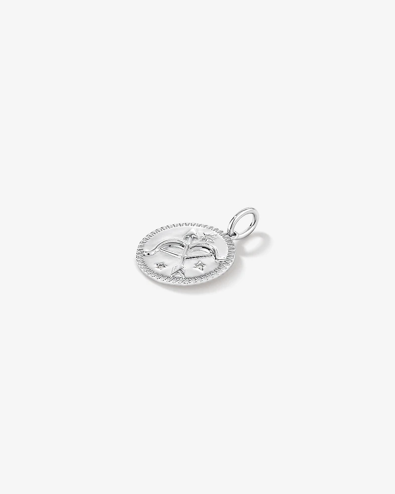 Diamond Accent Sagittarius Zodiac Pendant in Sterling Silver