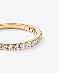 Alliance en or jaune 14 carats sertie d'un diamant rond brillant de synthèse 0,50 carat