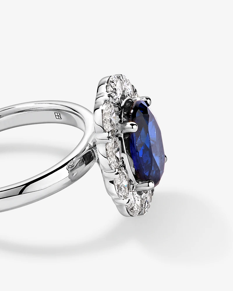 Created Sapphire & 0.97 Carat TW Laboratory-Grown Diamond Ring 10kt Gold
