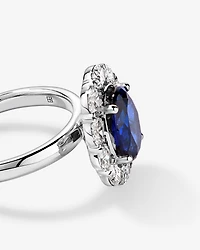 Created Sapphire & 0.97 Carat TW Laboratory-Grown Diamond Ring 10kt Gold