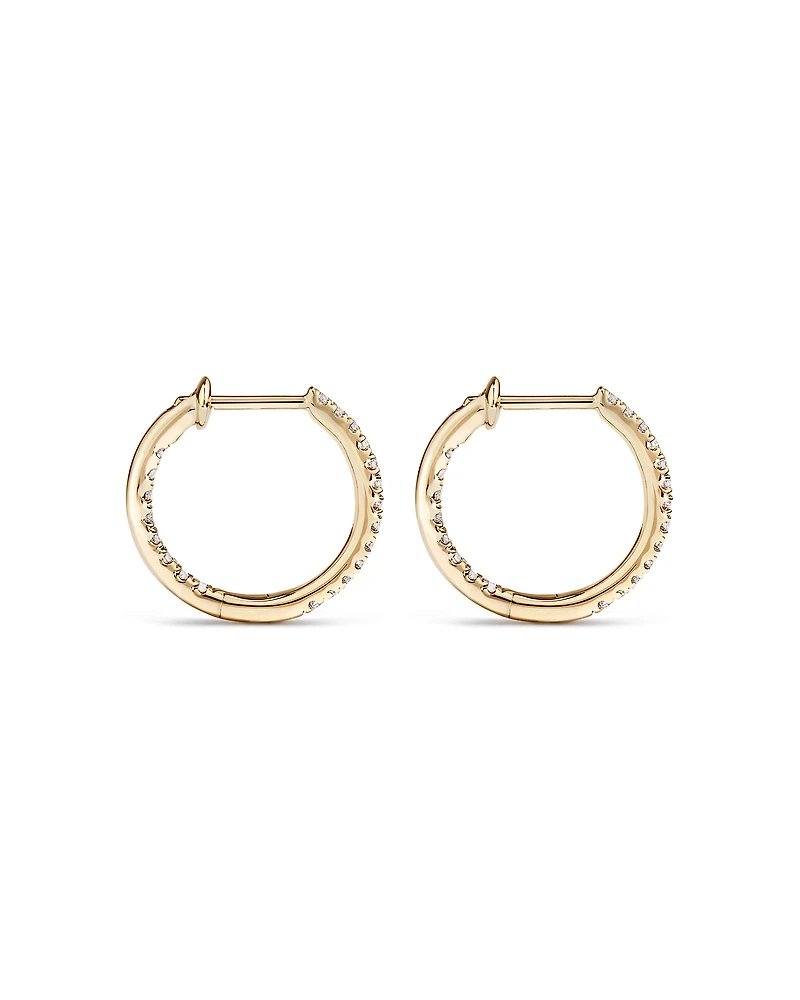 Hoop Earrings With 0.25 Carat TW Of Diamonds in 10kt Yellow Gold