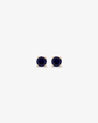 Stud Earrings with Blue Created Sapphire  in 10kt Yellow Gold