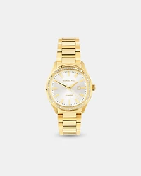 Ladies 0.40 Carat TW Diamond Quartz Watch in Yellow Gold Tone Stainless Steel