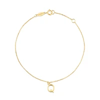 Collier à pendentif initiale Q en or jaune 10 K