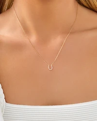 "U" Initial Necklace with 0.10 Carat TW of Diamonds in 10kt Yellow Gold