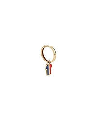 Porte-bonheur de boucles d’oreilles en maillot de France en Vermeil 18Kt