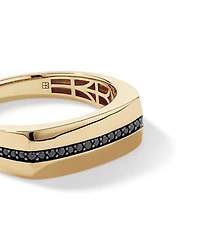 0.18 TW Black Diamond Men's Ring 10kt Yellow Gold