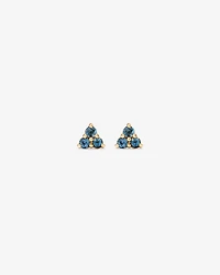 London Blue Topaz Trio Stud Earrings in 10kt Yellow Gold