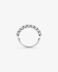 Bague de mariage ronde TW 1,30 carat en diamant brillant cultivé laboratoire or blanc 14 carats