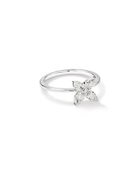 Bague Floret avec diamants cultivés en laboratoire de 0,62 carat TW en or blanc 10 carats