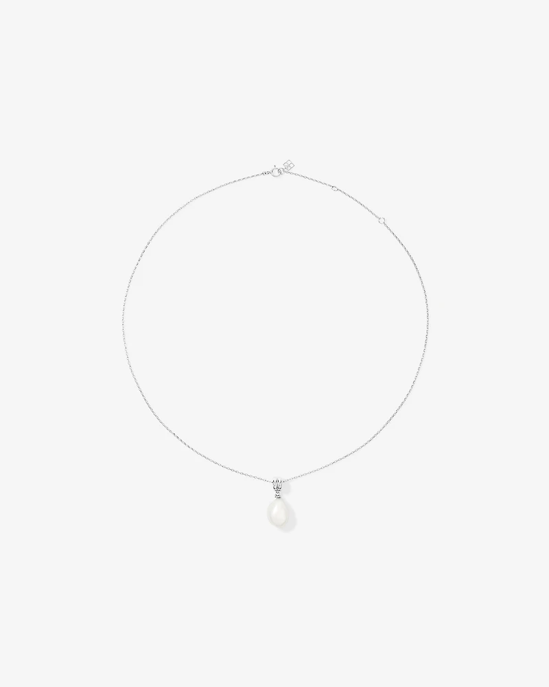 Two-Row Cultured Freshwater Baroque Pearl Pendant in Sterling Silver