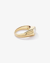 Bague en or jaune 14 carats sertie d'un diamant de laboratoire taille coussin allongé 2,00