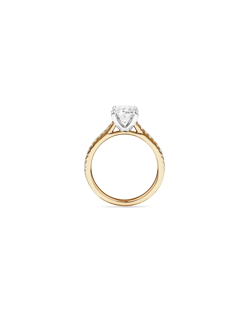 2.20 Carat TW Oval Cut Laboratory-Grown Diamond Engagement Ring 14kt Yellow & White Gold