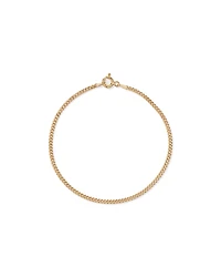 19cm (17") 2.1mm Width Solid Diamond Cut Curb Bracelet in 10kt Yellow Gold