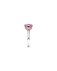Ring with Rose Amethyst in Sterling Silver & 10kt Rose Gold