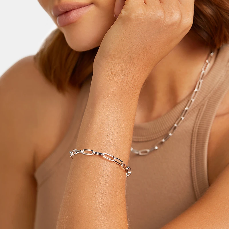 19cm (7.5") Paperclip Bracelet in Sterling Silver