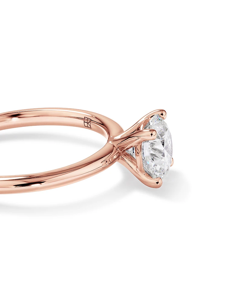 Carat TW Round Brilliant Laboratory-Grown Diamond Solitaire Engagement Ring in 14kt Rose Gold