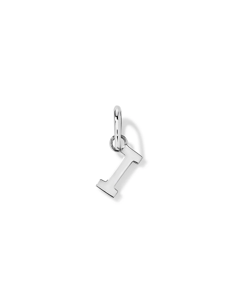 Letter I Initial Pendant in Sterling Silver