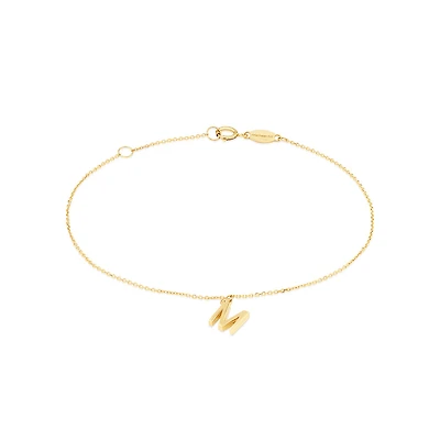 Collier à pendentif initiale M en or jaune 10 K