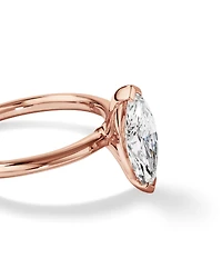 Bague de fiançailles solitaire en diamant cultivé en laboratoire TW Marquise de 1,25 carat en or rose 14 carats