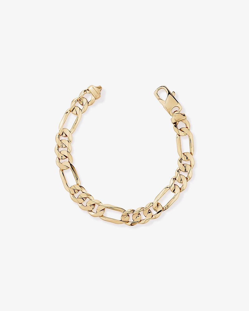 21cm (9") Figaro Chain Bracelet in 18kt Vermeil