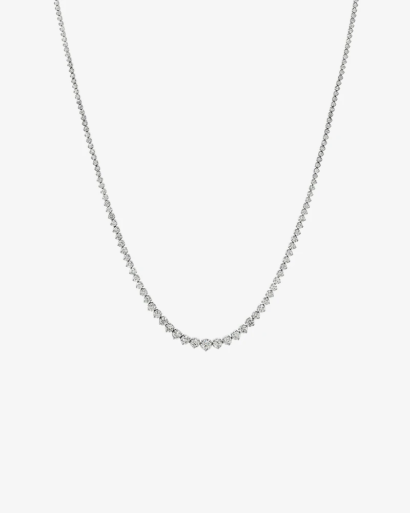 Collier de tennis TW Graduation Diamond Riviera de 10,00 carats en or blanc 18 carats